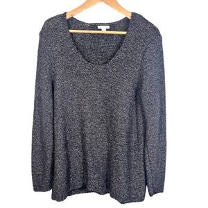 J.Jill Metallic Round Neckline Oversized Pullover Sweater Size Large